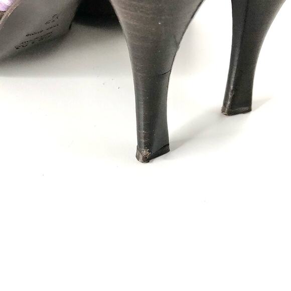 Vintage Prada Floral Print Snakeskin Slingback Heeled Sandals 38.5 - Picture 5 of 7